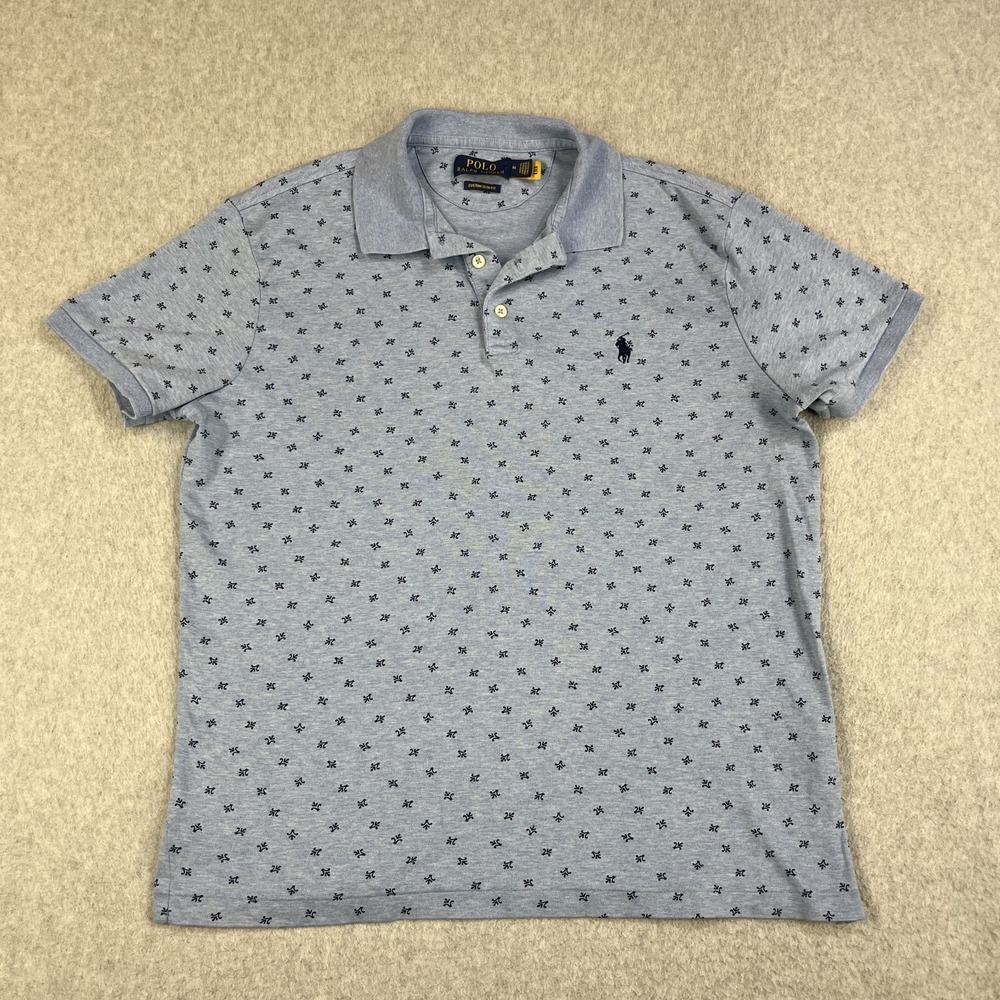 Polo Ralph Lauren Monogram Polo Shirt Mens Medium (Runs Small) Custom Slim Fit